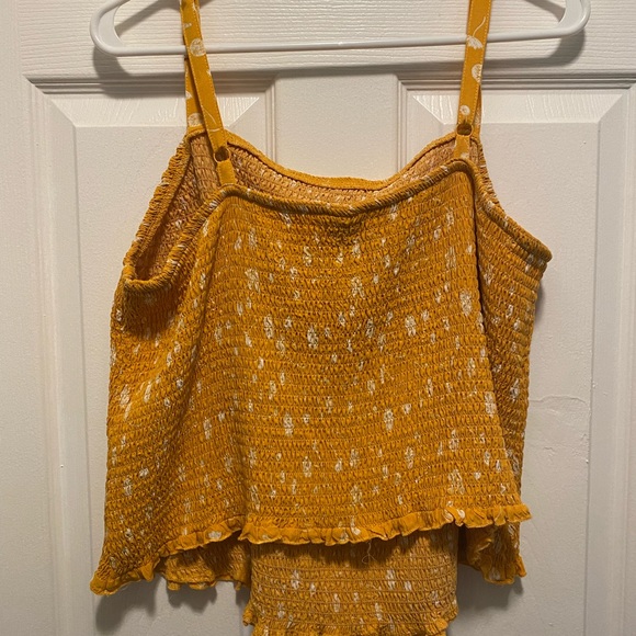 Torrid Dandelion Challis Smocked Crop Cami Yellow Tank top, Multi Floral, Size 3 - Picture 9 of 10